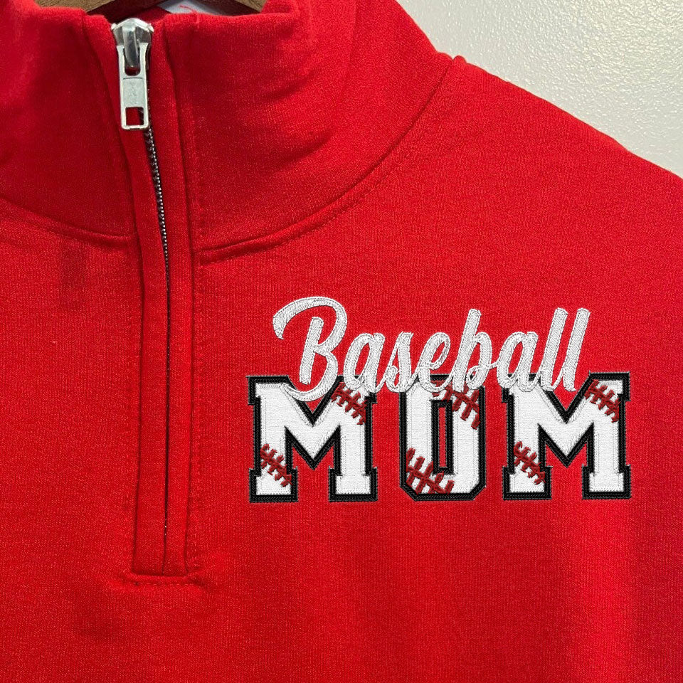 Custom Embroidered Soccer/Baseball/Football/Volleyball Mom Sweatshirt with Kid Name on sleeve Personalized MOM Shirt