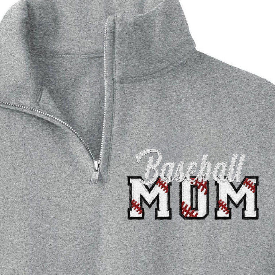 Custom Embroidered Soccer/Baseball/Football/Volleyball Mom Sweatshirt with Kid Name on sleeve Personalized MOM Shirt