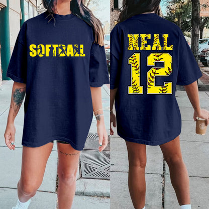 Custom Softball Number T-Shirt/Game day Tee