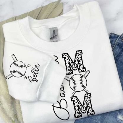 Custom Baseball Name Sweatshirt Baseball Mom Gift