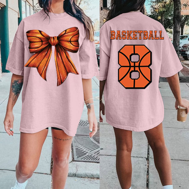 Custom Retro Softball/baseball/basketball/Football Bow Print Shirt