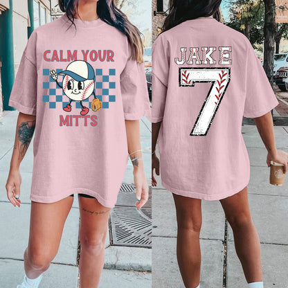 Calm Your Mitts Baseball Shirt, Comfort Colors Baseball Shirt