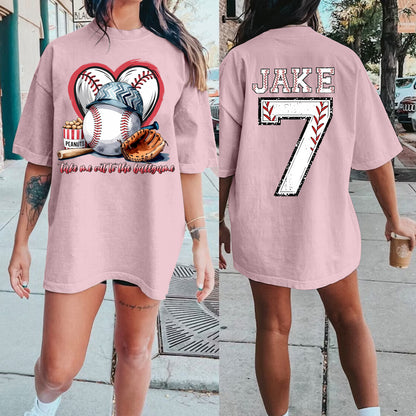 Custom Baseball love T-shirt/Custom Number Tee/Game Day Family Shirt