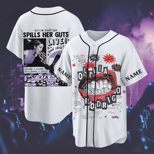 Personalized Olivia Rodrigo spilis her guts live Baseball Jersey