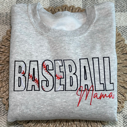 Custom Football/Baseball/Soccer Embroidered Mama/Mom/Nana Sweatshirt