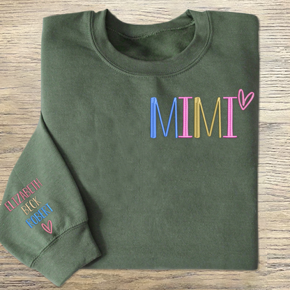 Custom Embroidered Grandma Valentine Day Sweatshirt