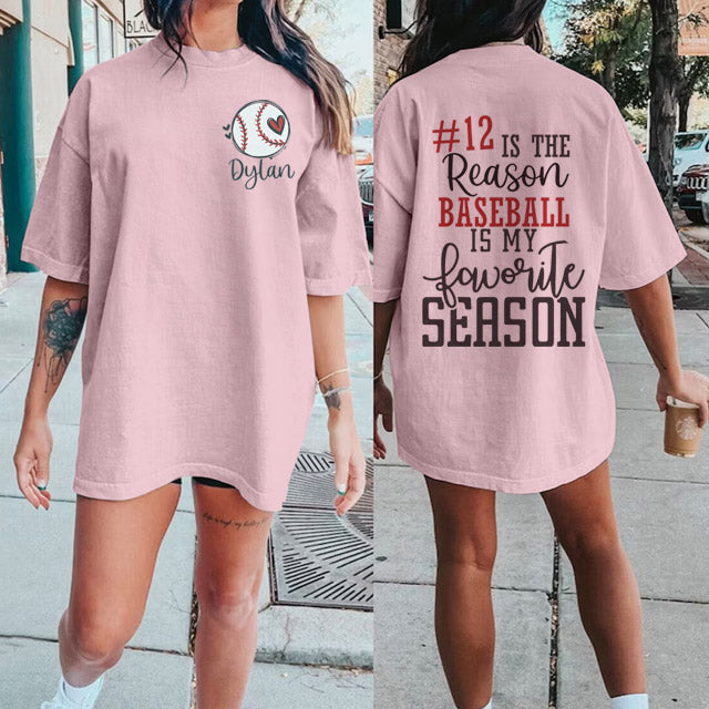 Custom Baseball Mom Shirt , Baseball Girlfriend Shirt, Baseball Is My Favorite Season Tee