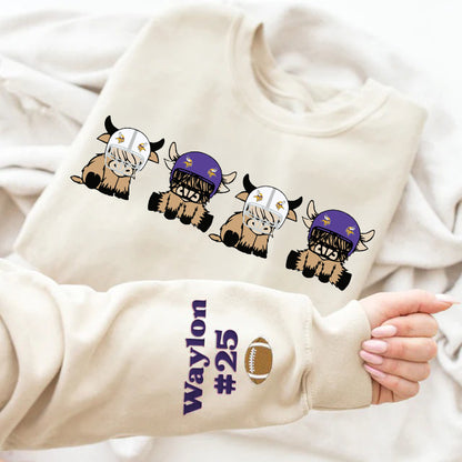 Custom Highland Cow College Football Sweatshirt