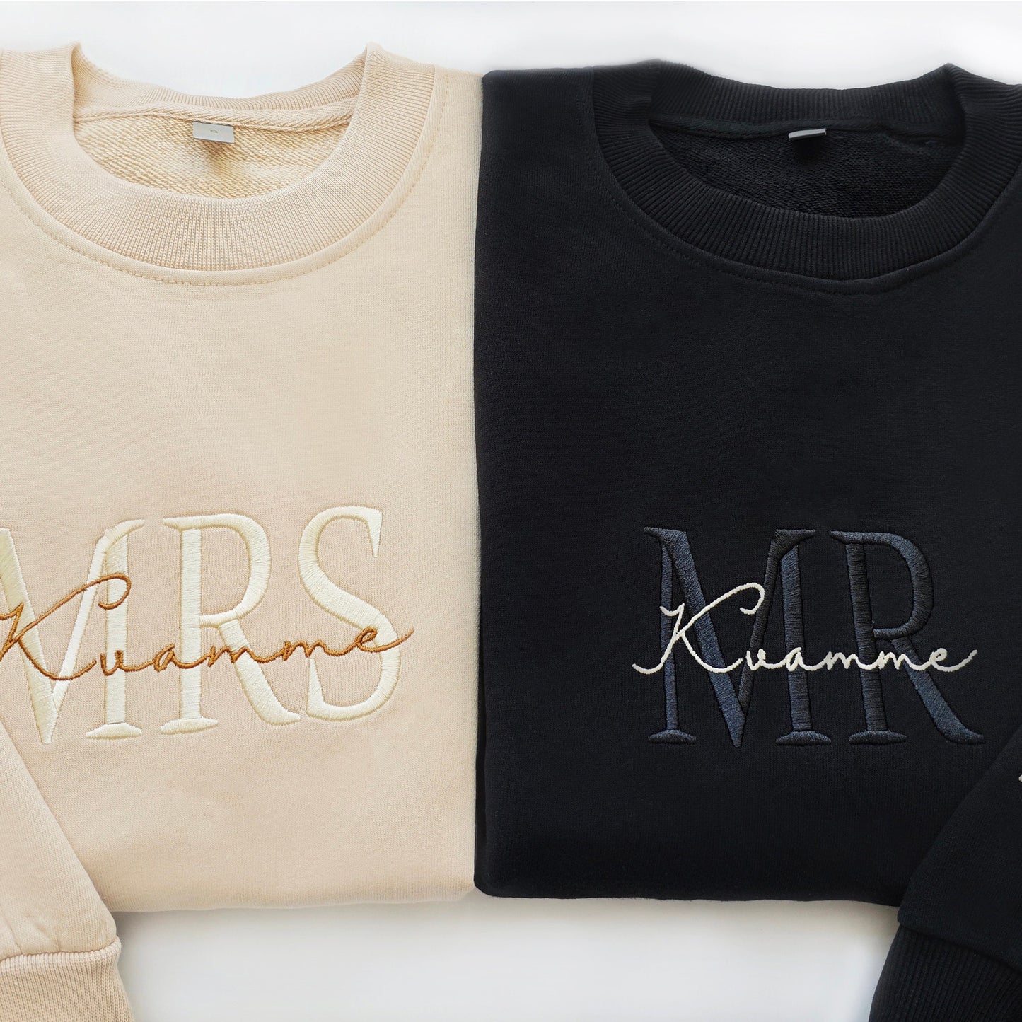 Custom Mrs. Embroidered Sweatshirt, Date On Sleeve