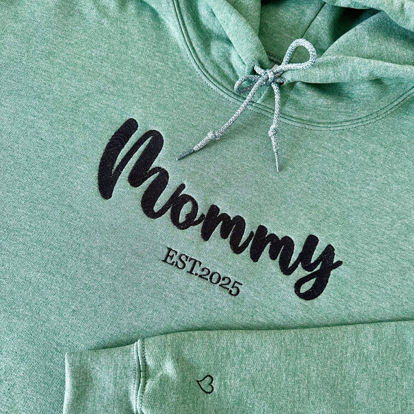 Custom Embroidered Mama Sweatshirt with Kids Name on Sleeve