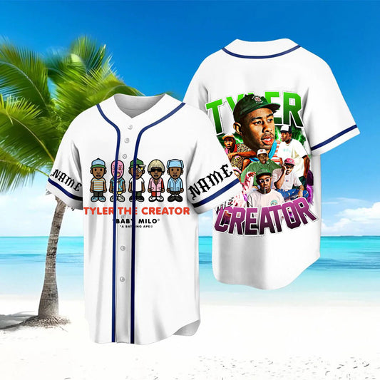 Personalized Tyler, the Creator Baby Milo A Bathing Ape Baseball Jersey