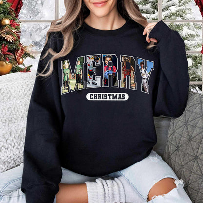 Custom Merry Christmas Movie Character Sweatshirt