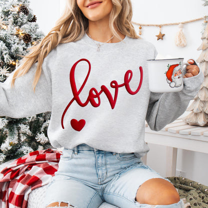 Custom 3D PUFF Embossed Valentine's Day gift，Family Sweatshirt