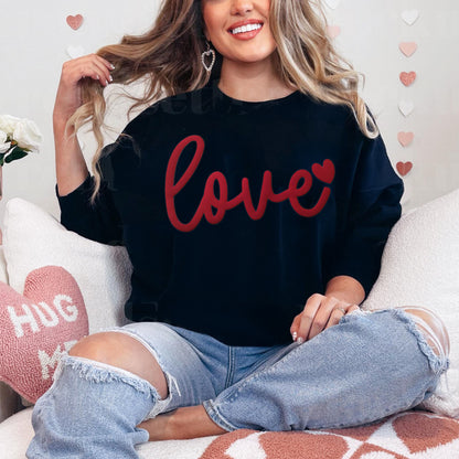 Custom 3D PUFF Embossed Valentine's Day gift，Family Love Sweatshirt