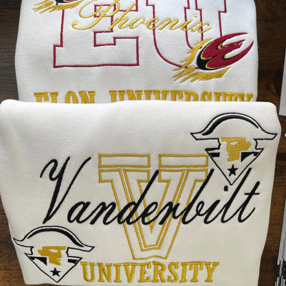 Custom Embroidered University Sweatshirt