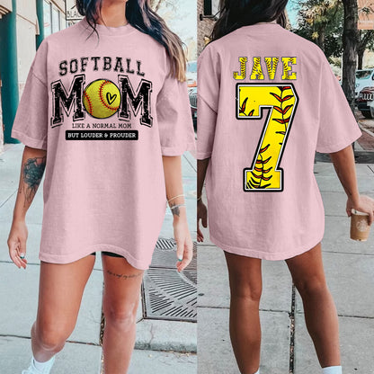 Personalized Softball Shirt, Softball Mom Shirt, Custom Softball Girls Shirt, Game Day Shirt