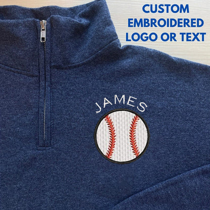 Personalized Baseball Quarter Zip Sweatshirt ，Baseball Team Custom Embroidered