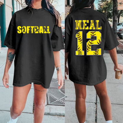 Custom Softball Number T-Shirt/Game day Tee