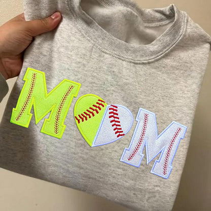 Custom Softball/Baseball Mom Embroidered Sweatshirt