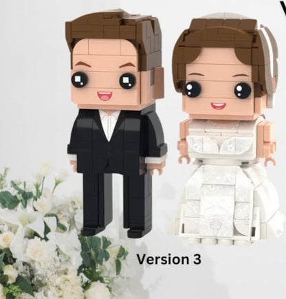 Personalized Wedding Brick Buddies, Custom Bride and Groom Brick Figures