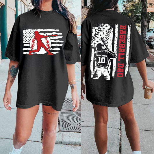 Baseball American Flag Custom Name And Number