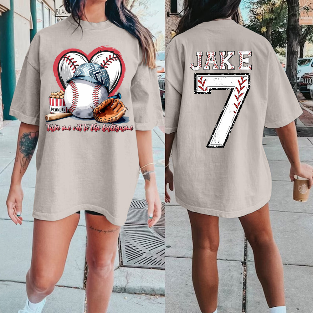 Custom Baseball love T-shirt/Custom Number Tee/Game Day Family Shirt