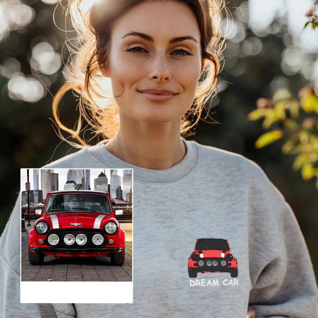 Custom Car embroidered T-shirt/sweatshirt. Add you car embroidered personalised sweatshirt