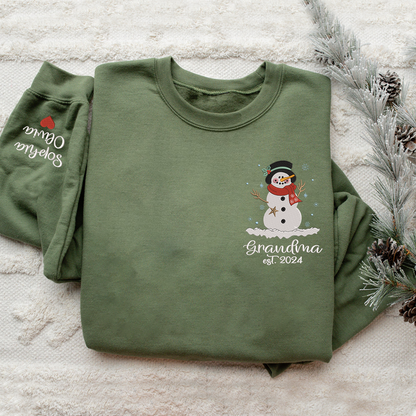 Embroidered Mimi Snow Est Xmas With Grandkids Sweatshirt