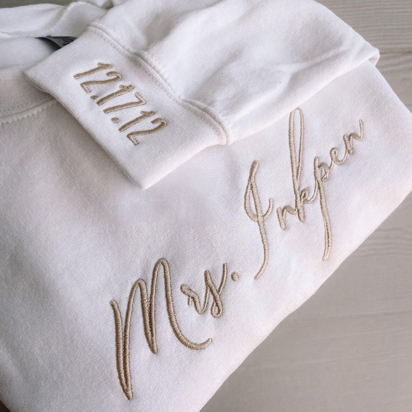 Custom Wife Embroidered Solid Sweatshirt || Wife sweatshirt