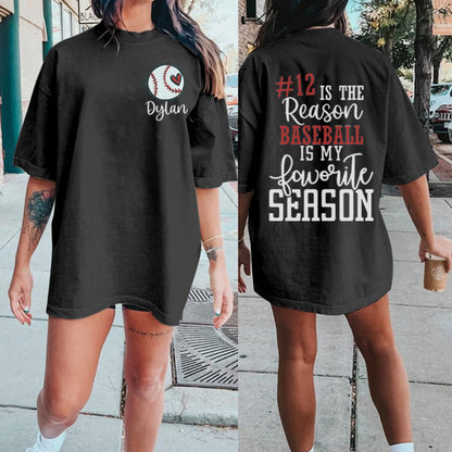 Custom Baseball Mom Shirt , Baseball Girlfriend Shirt, Baseball Is My Favorite Season Tee