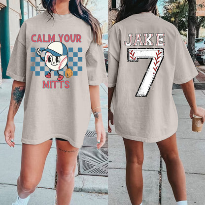 Calm Your Mitts Baseball Shirt, Comfort Colors Baseball Shirt