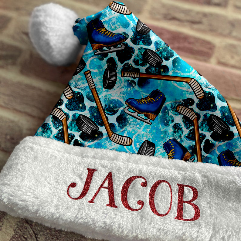 Personalized Hockey Santa Hat/Christmas Hat