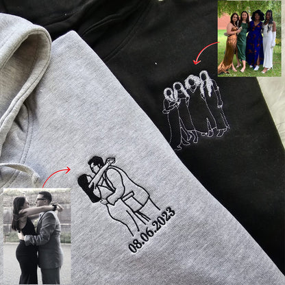 Personalized Embroidered Outline Photo Sweatshirt