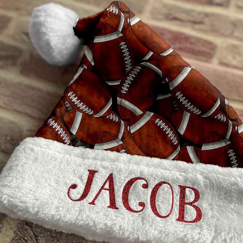 Personalized Football Santa Hat/Christmas Hat