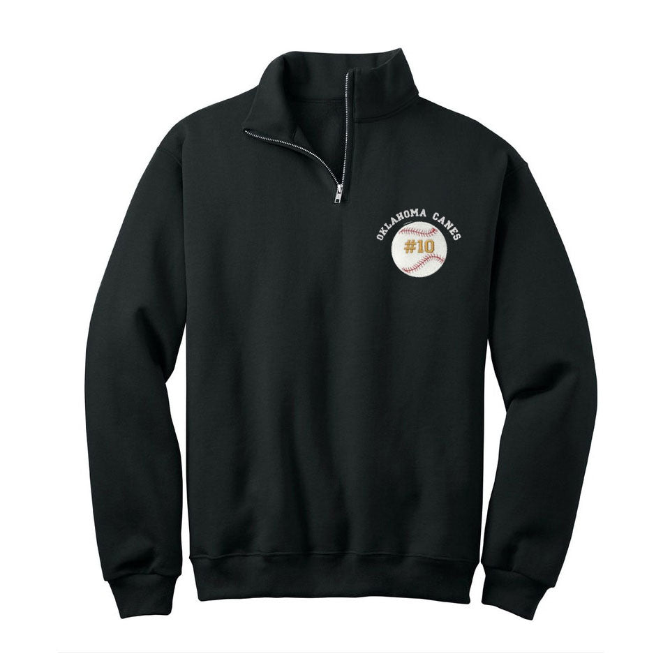 Custom baseball sports personalized quarter zip sweater shirt embroidered with name