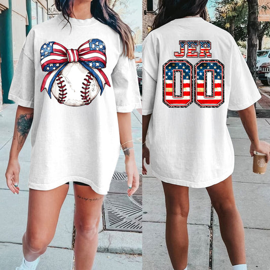 Coquette Baseball Shirt, Comfort Colors Shirt, American Bow Tee