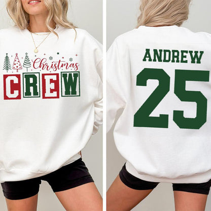 Custom Christmas Crew Sweatshirts, Personalized Family Christmas Sweatshirts