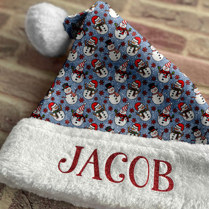 Personalized Snowman Santa Hat/Christmas Hat