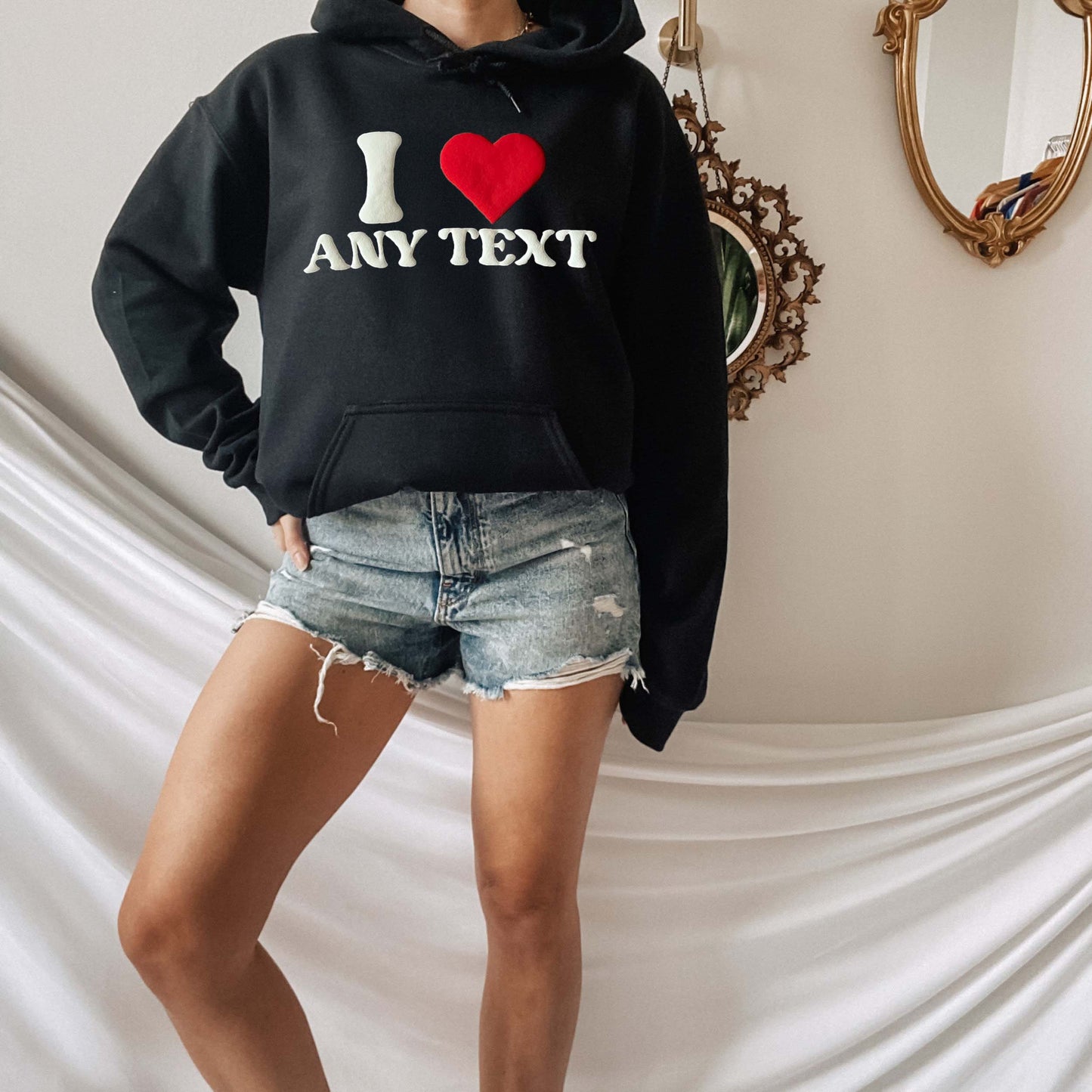 Custom 3D PUFF Embossed Valentine's Day gift，Love Sweatshirt