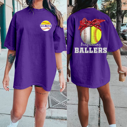 Busy Raising Ballers Softball Baseball Mom T-shirt