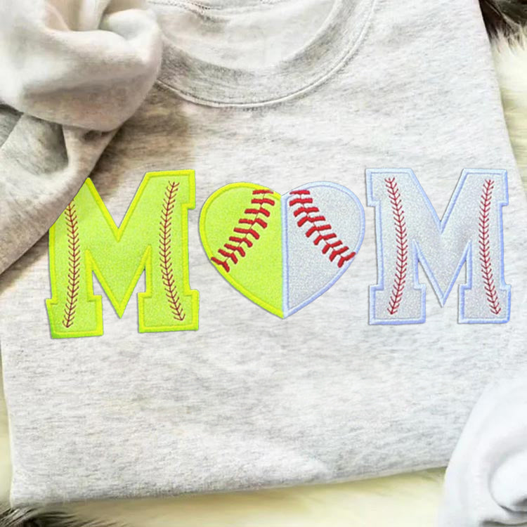 Custom Softball/Baseball Mom Embroidered Sweatshirt