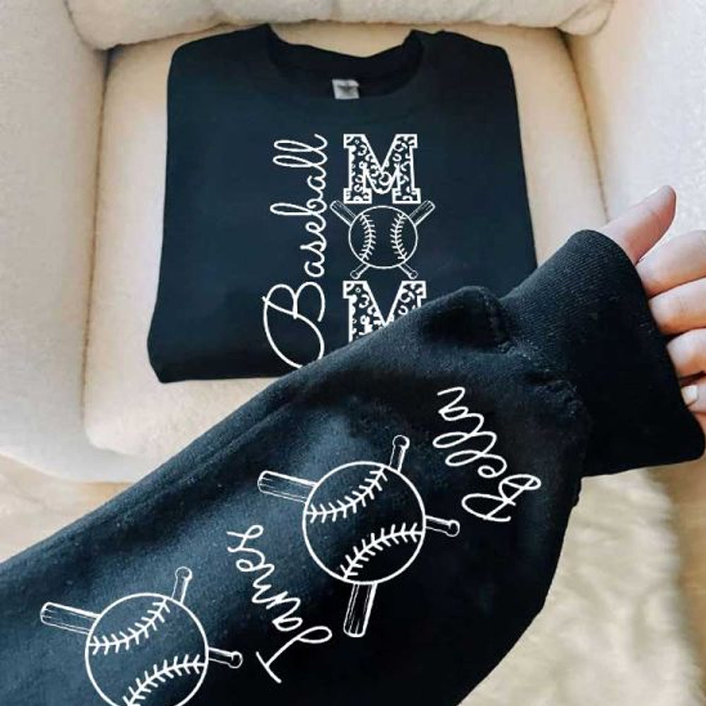 Custom Baseball Name Sweatshirt Baseball Mom Gift