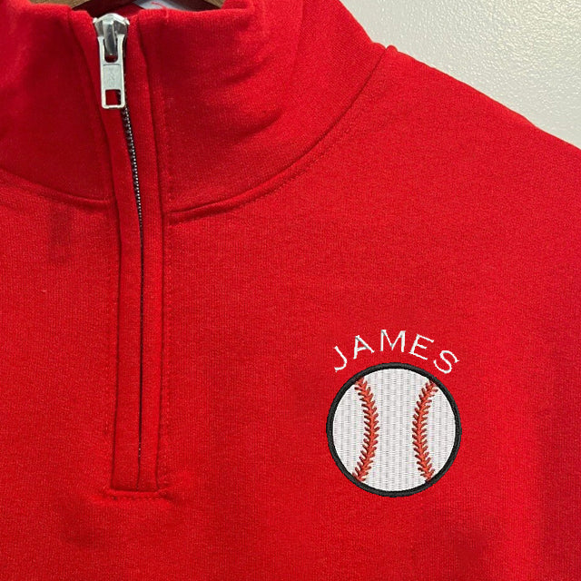 Personalized Baseball Quarter Zip Sweatshirt ，Baseball Team Custom Embroidered