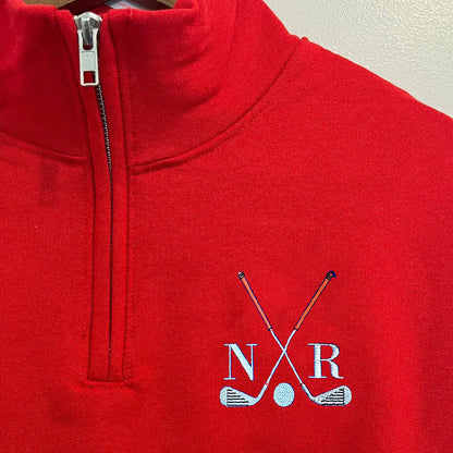 Golf Personalized Quarter Zip Pullover Sweatshirt