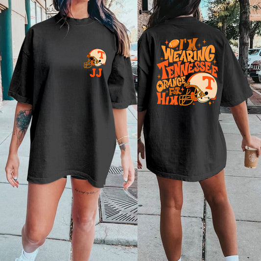 I'm Wearing Tennessee Orange For Him Shirt, Tennessee Orange Shirt, Football Team Shirt