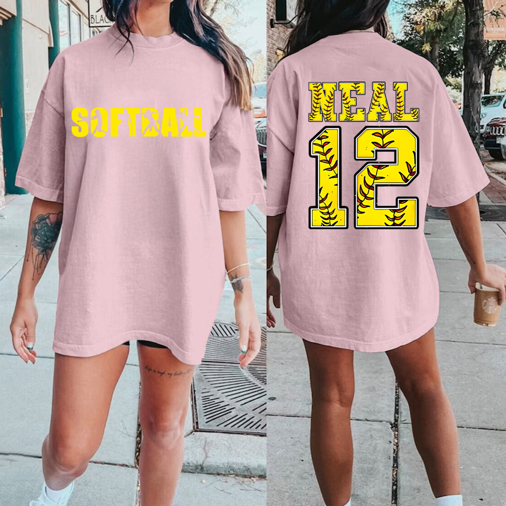 Custom Softball Number T-Shirt/Game day Tee