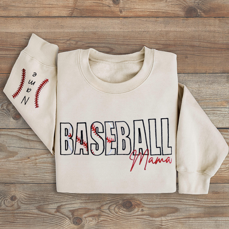 Custom Football/Baseball/Soccer Embroidered Mama/Mom/Nana Sweatshirt