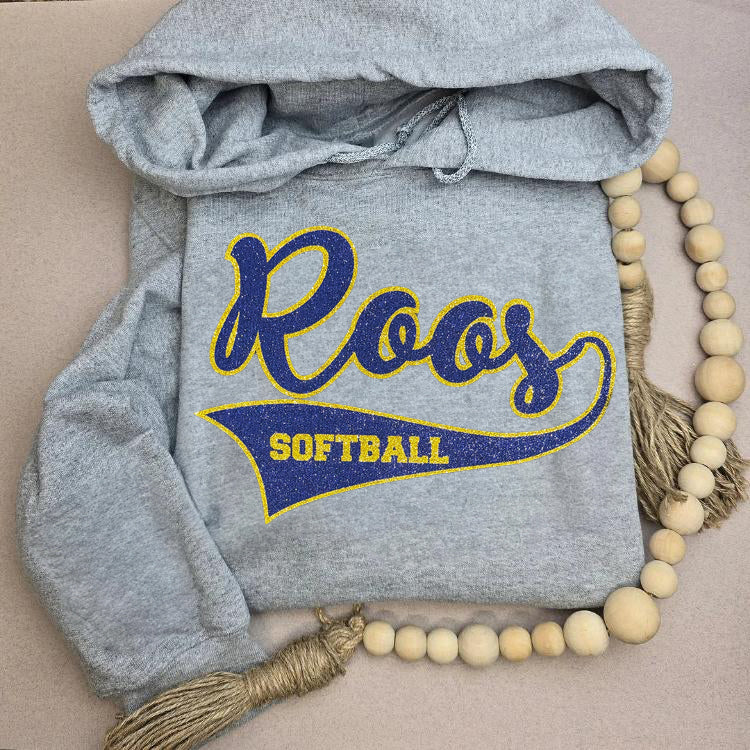 Custom Distressed Hoodie With Glitter Or Regular Team Names