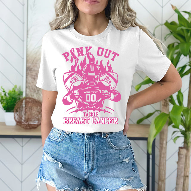 Custom Football Breast Cancer Tee