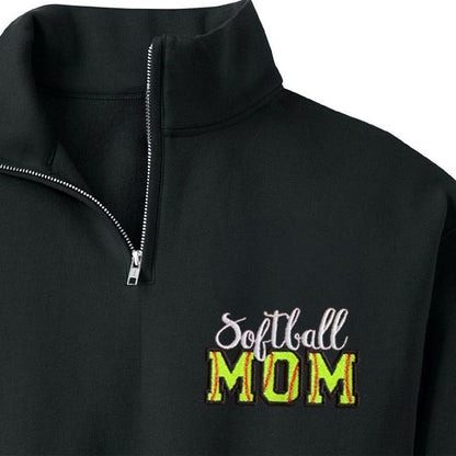 Custom Embroidered Softball Mom Sweatshirt with Kid Name on sleeve Personalized Softball MOM Shirt